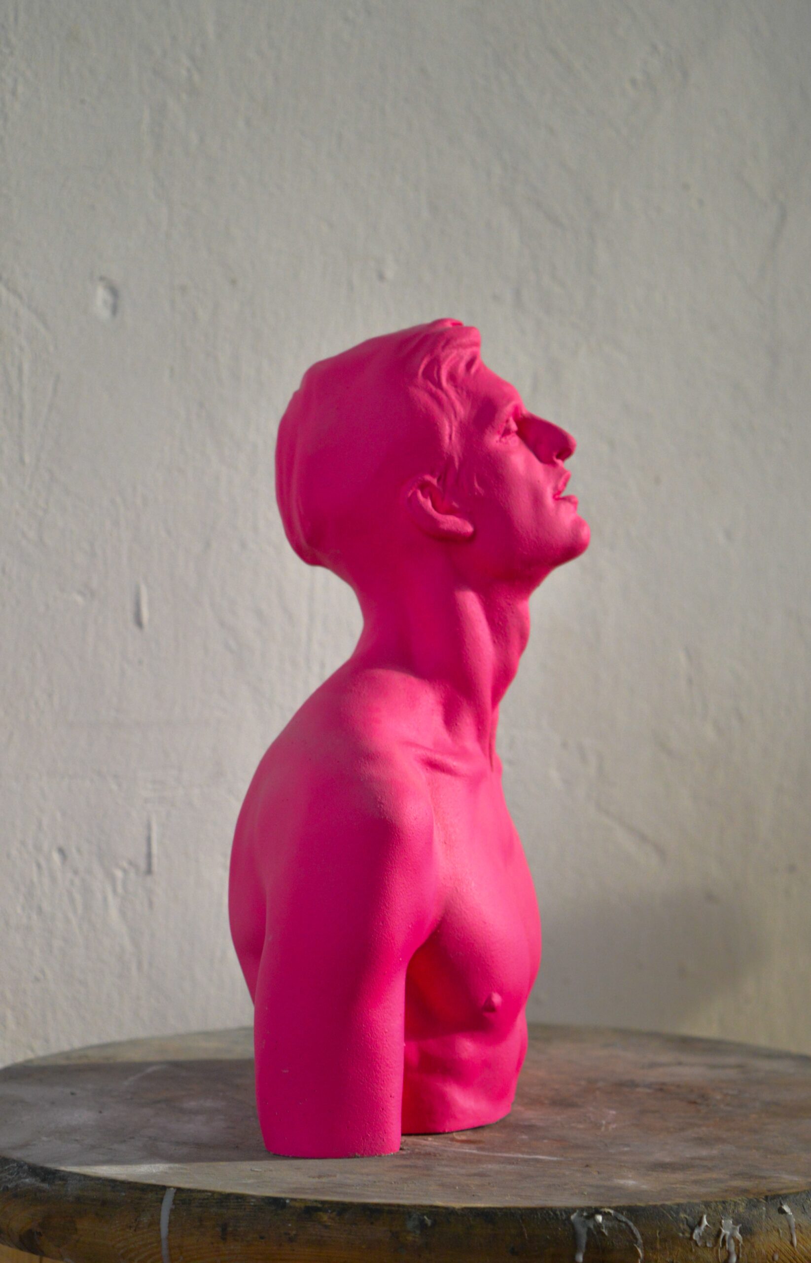 Бюст мужской Катерина Пильникова Гипс Розовый Скульптура для интерьера