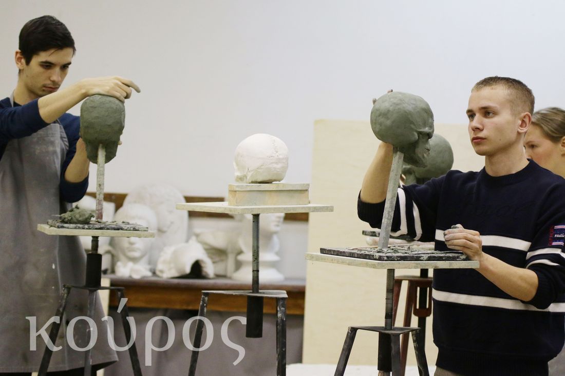 Занятия лепкой для взрослых, группа скульптуры, учебные задания по скульптуре - Студия Курос