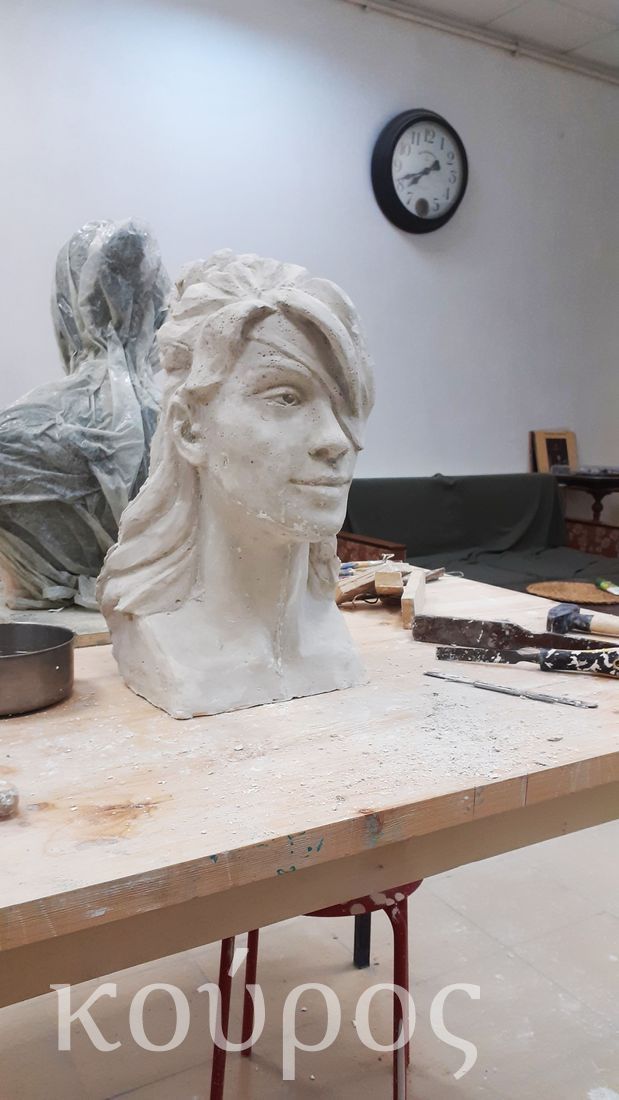 Курсы скульптуры, голова из гипса, формовка, отливка из гипса - Студия Курос