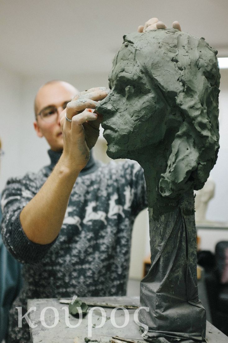 Мастер-класс по лепке портрета из глины, студия Курос