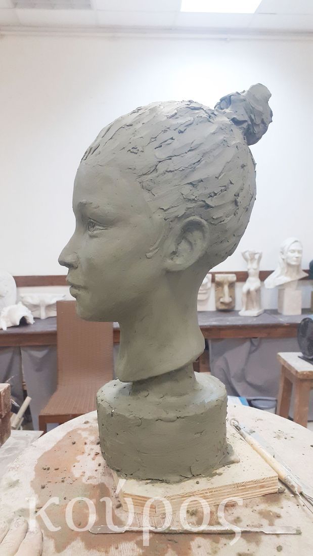 Скульптура детского портрета, курсы скульптуры для взрослых - Студия Курос